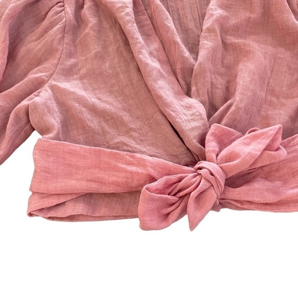 House of Harlow 1960 x Revolve Puff Sleeve Cropped Tie Top, Size S - Picture 2 of 6